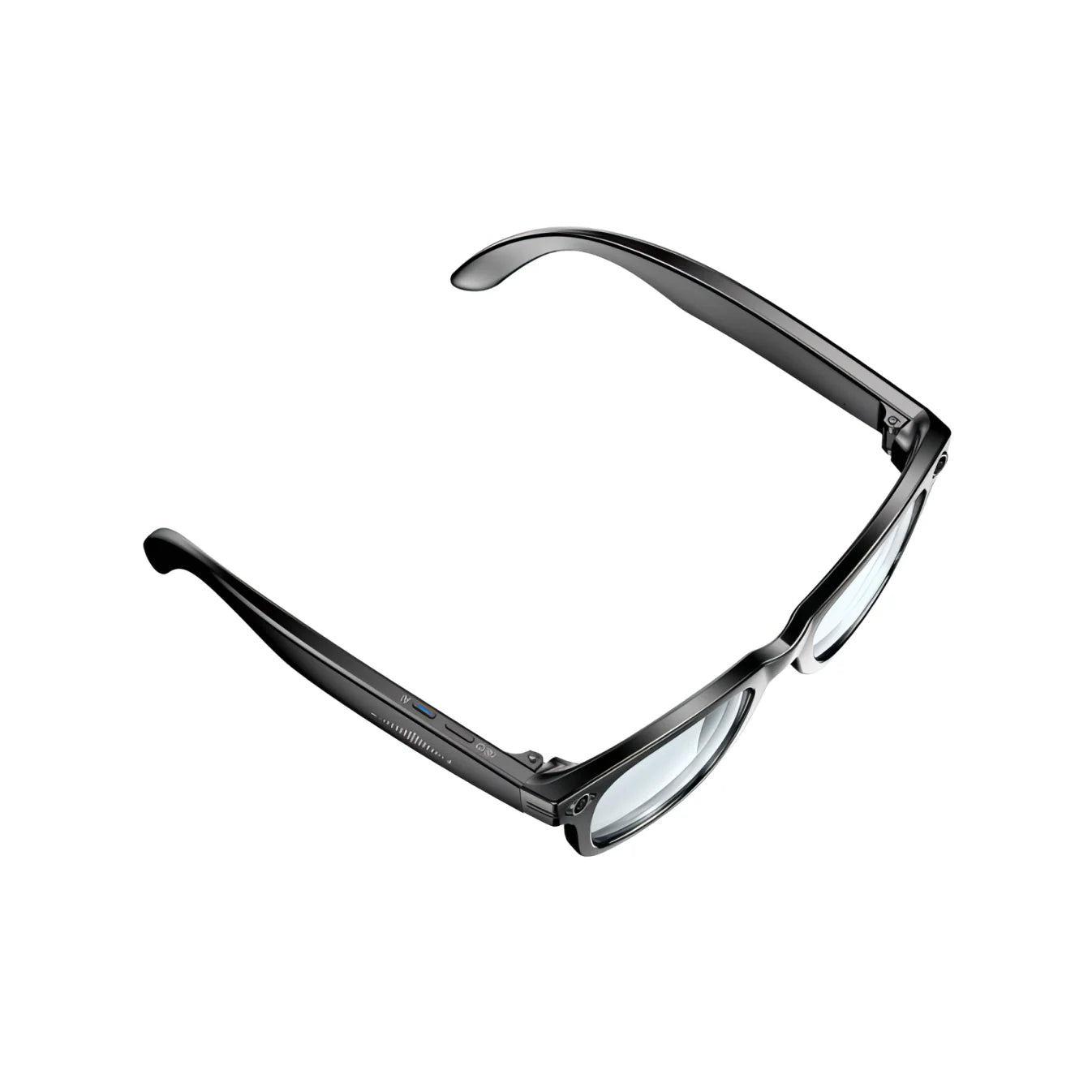 Schwarze Norwiss Smart Glasses auf weißem Hintergrund