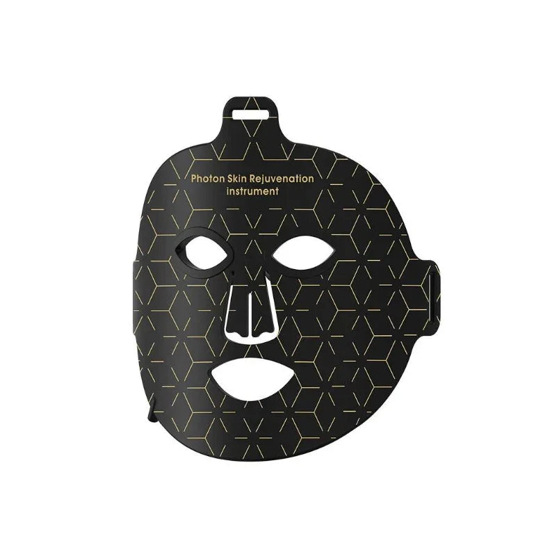 Schwarze Norwiss LED Gesichtsmaske mit geometrischem Muster auf weißem Hintergrund