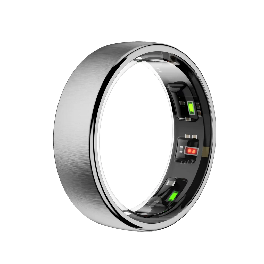 SofiRing S10 mit Digitaldisplay auf weißem Hintergrund