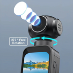 VAKODA Pocket 3 Vlog-Kamera mit 270-Grad-Freidrehfunktion vor grauem Hintergrund