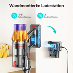 ValoClean Staubsauger Einfaches & schnelles Laden Voller Akku in nur 4-5 Stunden, mit flexiblen Wandhalterungsmodi, die zu Ihrem Zeitplan passen.